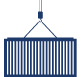 Blue shipping container icon